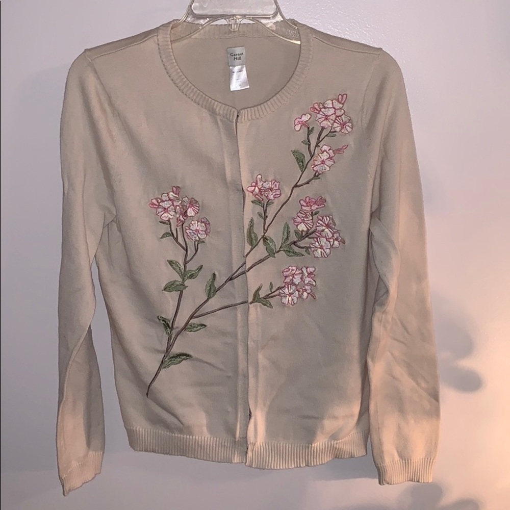 Garnet Hill Embroidered Cardigan
